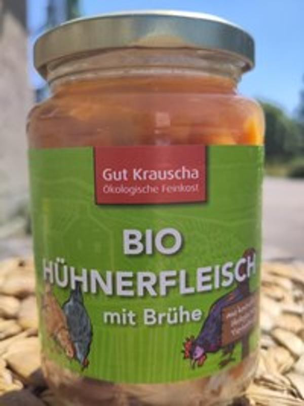 Produktfoto zu Hühnerfleisch mit Brühe, 320g